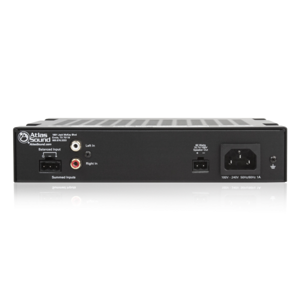 60W 70V/100V SINGLE CHANNEL POWER AMPLIFIER WITH GLOBAL POWER SUPPLY / RACK KIT SOLD SEPARATELY